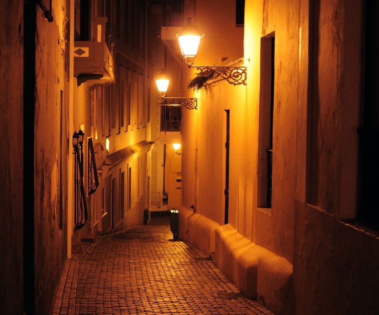 image of Old San Juan at night