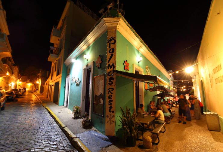 image of Old San Juan at night