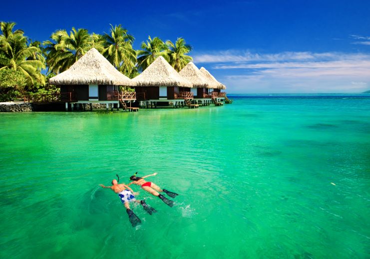 image of a couple snorkeling in Maldives