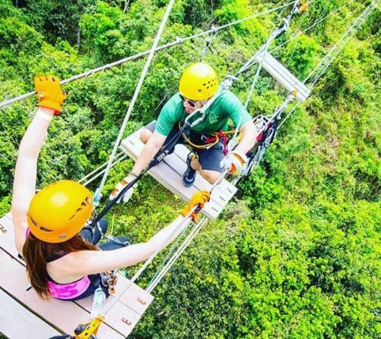 image of couple on the wooden bridge